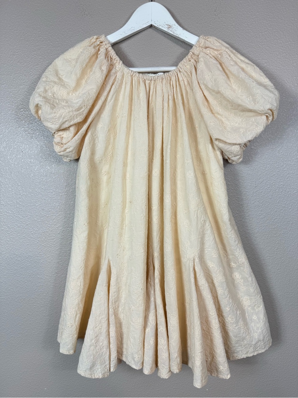 Noralee girls size 10 years maia dress Cream lace puff sleeve twirl heirloom E